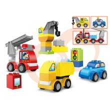 Amazon Hot Selling Plastic Building Block DIY Toy for Kids Town Truck & Tracked Excavator 43pcs